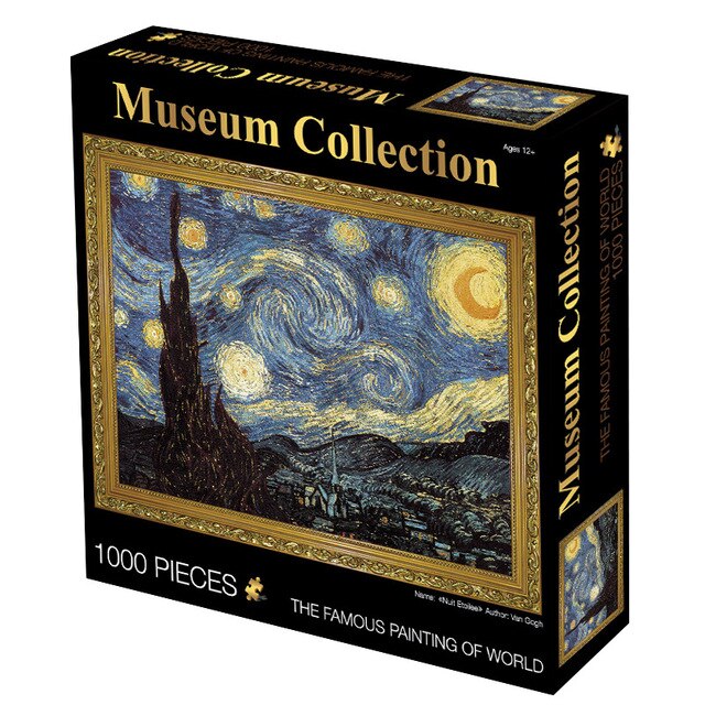 Legpuzzels 1000 Stuks Legpuzzels Star Night Museum Collectie Olieverf Puzzel Adult Puzzels 1000 Stuks: Starry Night