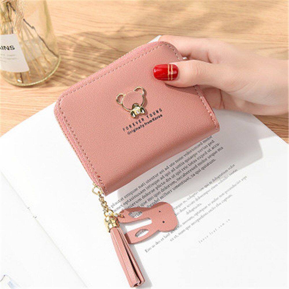Petit portefeuille ours féminin à fermeture éclair | , porte-monnaie mignon femme, Mini sac à main japonais et coréen pour femmes: 4