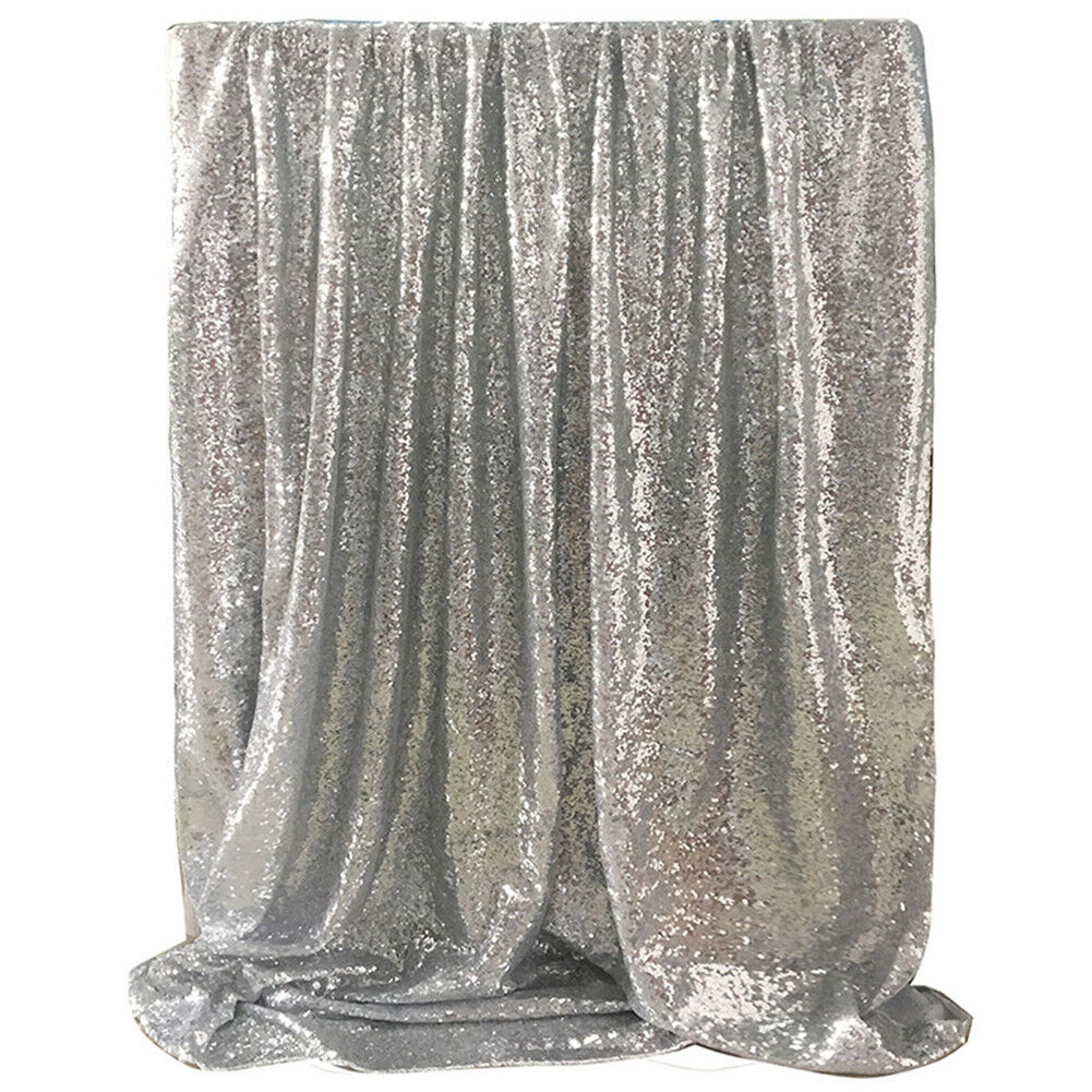 Grænse 100 glitrende paillet gardin jul bryllup baggrund fest fotografering baggrund: Sølv