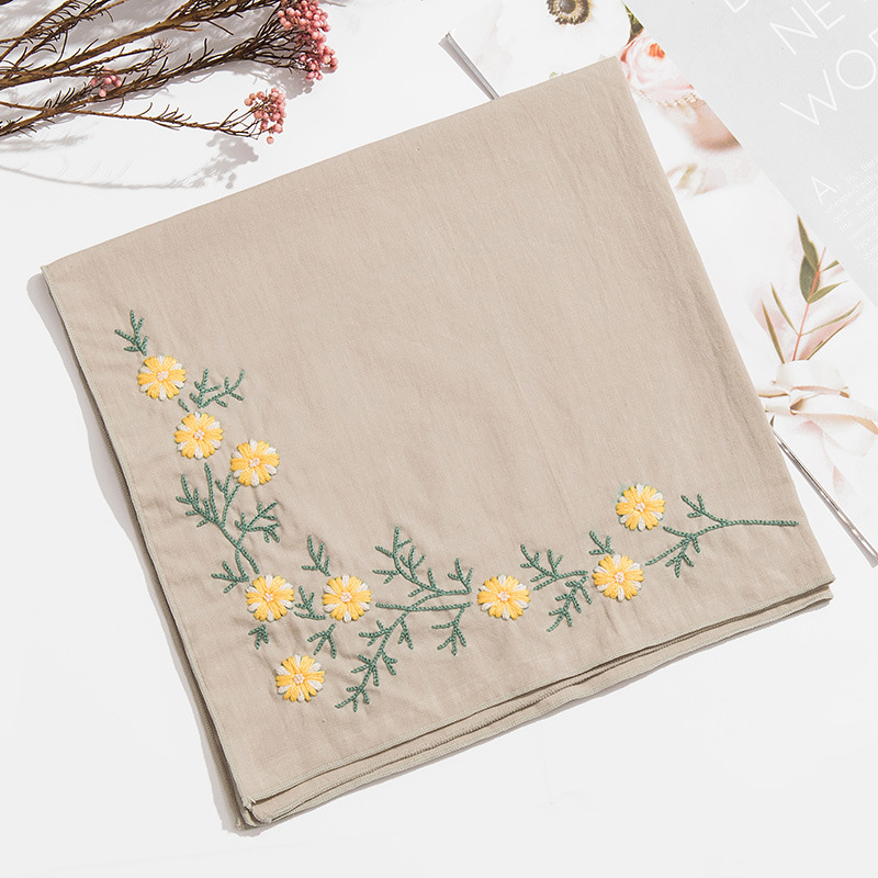 Handkerchief Embroidery Kit Needlework Flower Cross Stitch Set DIY Handwork Swing Handmade Craft Unfinished: 4