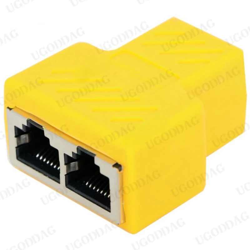 RJ45 Splitter 1 to 2 Ethernet Adapter Internet Network Cable Extender RJ45 Connector Coupler for PC TV Box Router: Blue / 1.8m