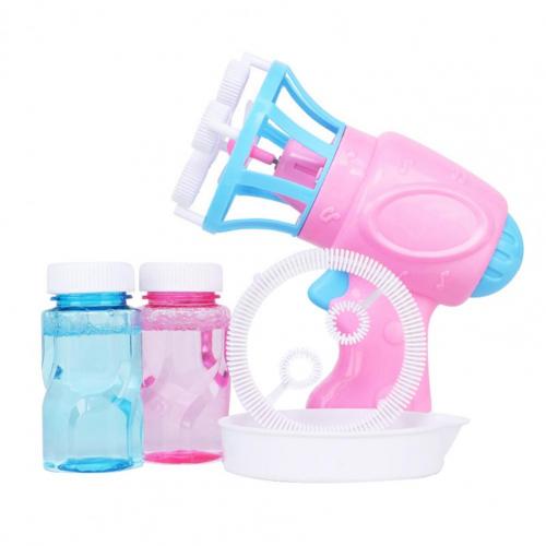 Bubble Blower Electric Long Lasting Plastic Double Bubble Blower Fan for Kids: Pink