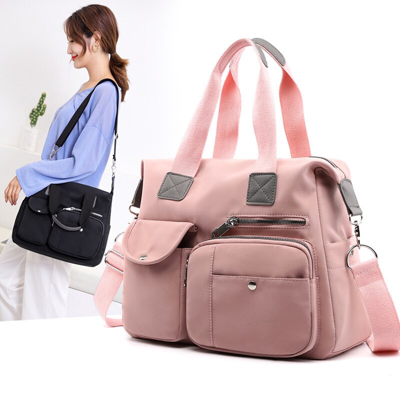 Effen Kleur Schoudertassen Vrouwen Rits Grote Capaciteit Crossbody Tassen Vrouwelijke Mode Messenger Tassen Voor Vrouwen Bakken