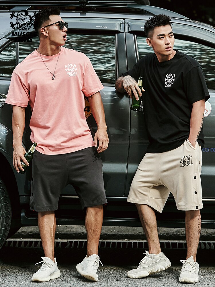 Muscle dog popular logo summer baggy pants running basketball exercise fitness training exercise five minutes pants shorts men