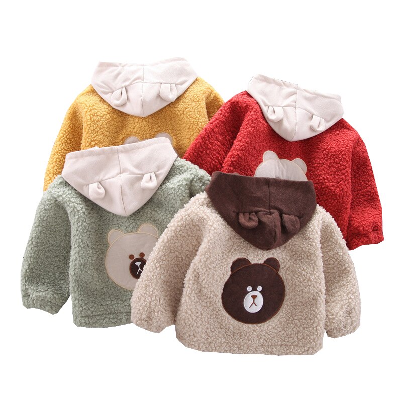 Abrigo para bebé, niño y niña chaqueta para, disfraz con capucha para niño, ropa de oso, prendas de vestir exteriores, conjuntos sólidos de de manga larga suave para 0-36 meses