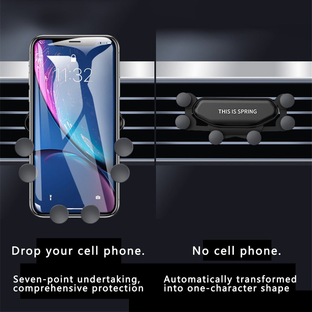 Support gravité poignée de serrage voiture évent téléphone support à main antidérapant poignée automatique nouvellement amélioré support pour téléphone Mobile GPS support