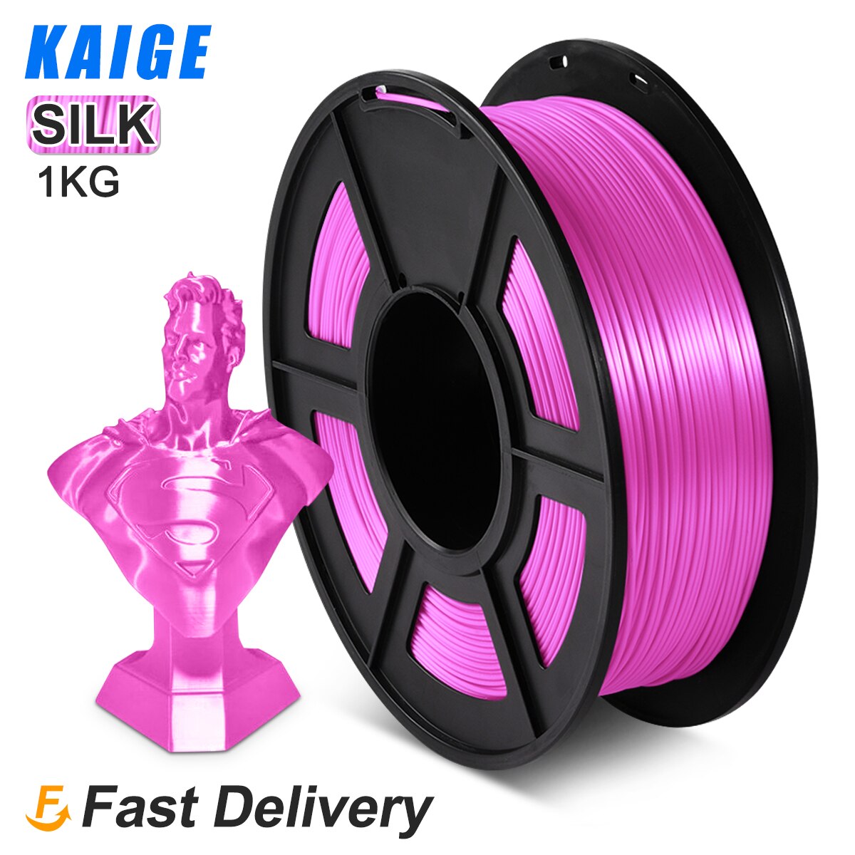 Filamento de seda PLA, 1KG, Efecto 1KG, para impresoras 3D, 1,75 MM, 2.2lbs, recargas de textura de seda blanca, Material Biodegradable: SILK-Purple Red