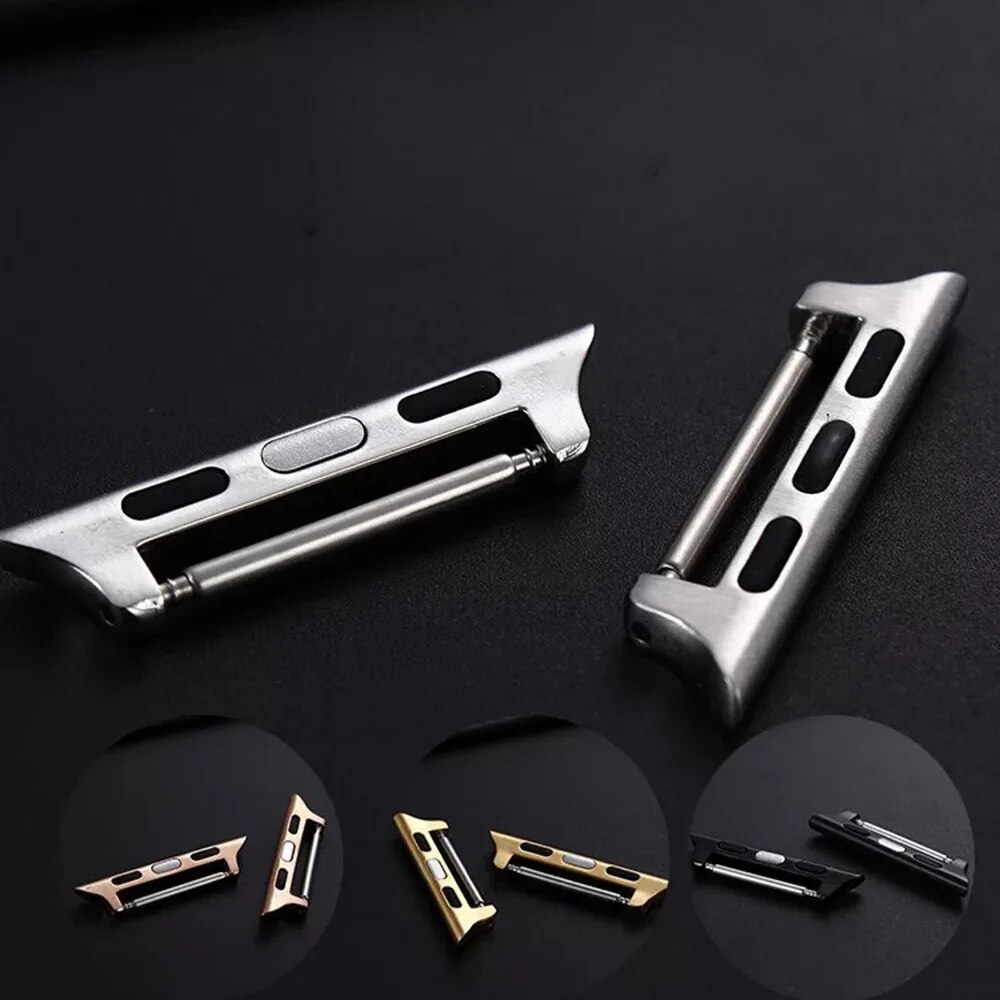 20mm 22mm 24mm Metal Adapter For Apple Watch series 9 8 7 se 6 3 strap iwatch 45mm Stainless Connector steel Linker Accessories
