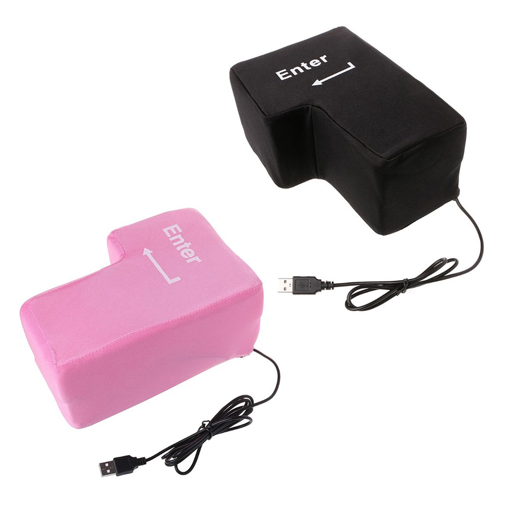Stor usb enter nyckel anti stress knapp retur nyckel dekompression dator valfri ventil kuddar knapp skrivbord kudde för programmerare
