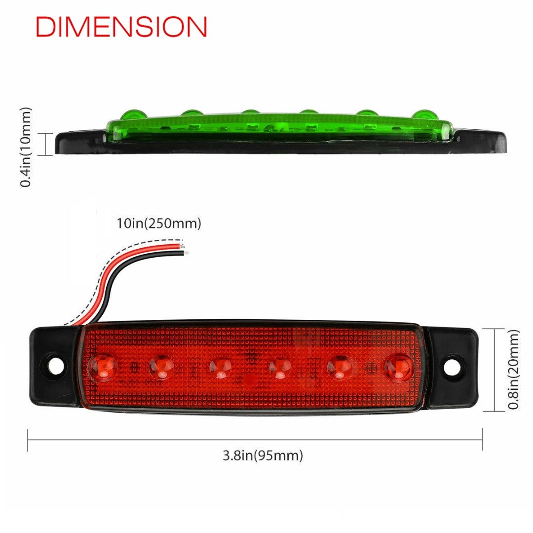 4 stk 6 led rød grøn bådnavigation led lys signal agterlys båd styrbord lampe 120lm til bil auto lastbil tilbehør dele