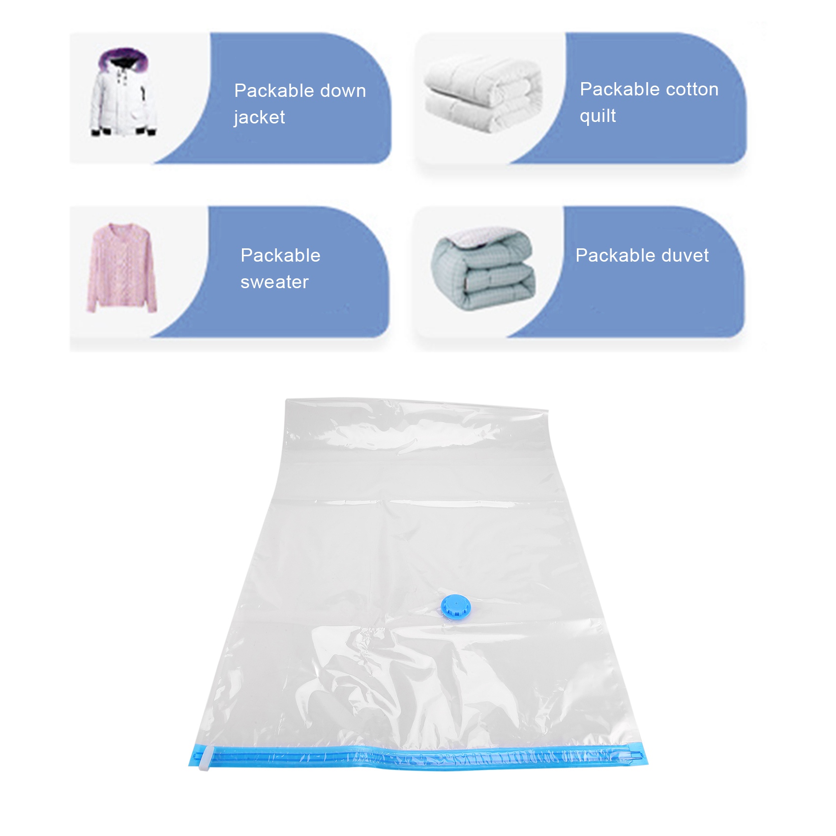 M12k- støvsugerposer, 10 stk. sæt, 2 størrelser, 6 stk. 40 x 60 og 4 stk. 60 x 80, robust til opbevaring af tøj, dyner og sengetøj. støvsuger