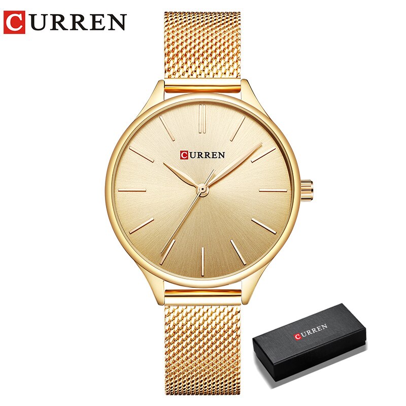 CURREN – montre-Bracelet à Quartz pour femmes, tendance, Style Simple, ,: gold box