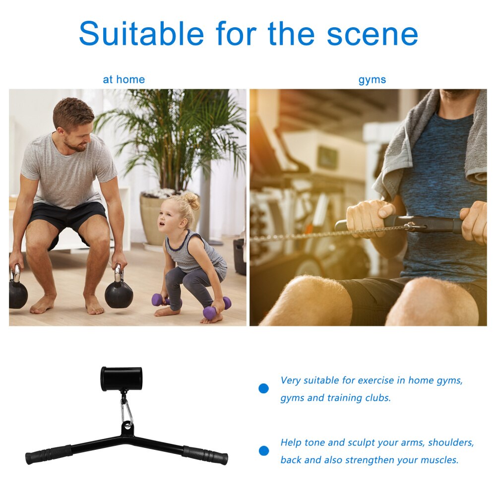 1 Set Home Gym Fitness Barbell Attachment V-Bar T-Bar Weight Lifting Handle