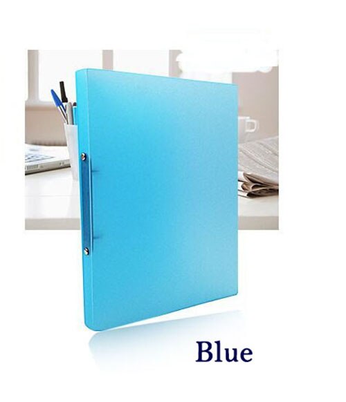 Ezone  a4 plastikmappe 5 farver gennemsigtig løsbladet bindemappe kontorskolefil lommeskole kontorforsyning: Blå