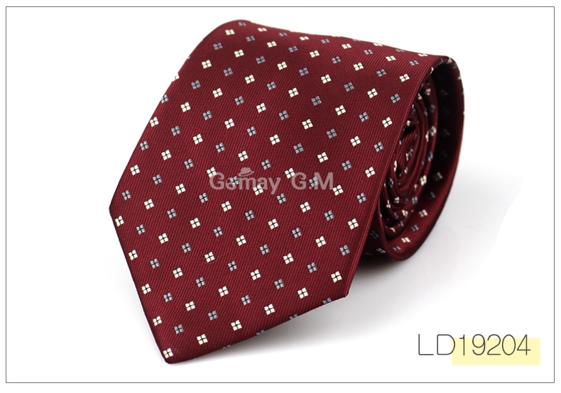 Klassiske mænd slips til erhvervslivet formelt bryllups slips til mænd 8cm striber prikker hals slips jakkesæt halsbeklædning jacquard slips: Ld19204