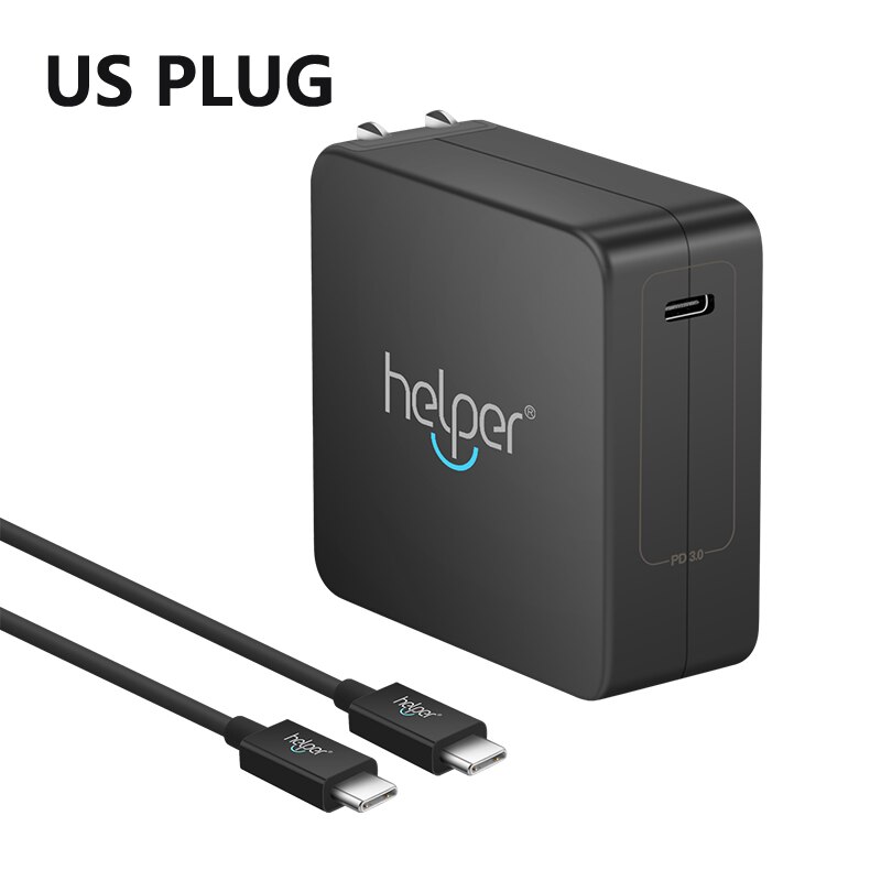 65W USB Type C Charger Adapter With PD PPS protocol for Macbook Pro 13 15 16 inch XiaoMi air pro and most USB-C devices: Black US