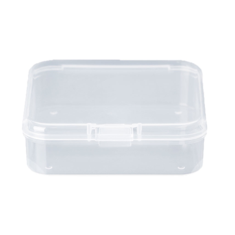 Cajas cuadradas de plástico transparente para almacenamiento de joyas, contenedores para manualidades y abalorios: 9x9x2.5cm