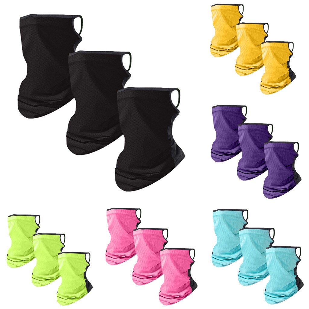 3 stk unisex rave bandana hals gamasje rør hodeplagg utendørs fotturer sykling bandana pustende anti støv ansikt skjerf kvinner menn
