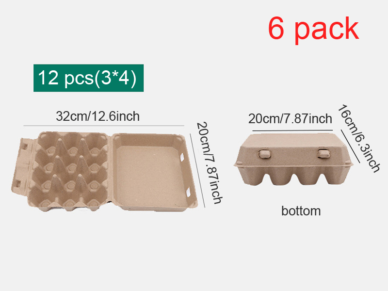 6 Pack Egg Cartons Bulk 6/8/10/12 Count Style Reusable Cardboard Egg Cartons Eggs Tray Refrigerator Empty Egg Storage Box: Blue