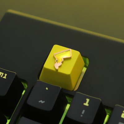 1pc Zinc Aluminium Alloy Key Cap for MX switch Mechanical Keyboard Stereoscopic relief keycap for Sakura Switch R4 Height: Yellow