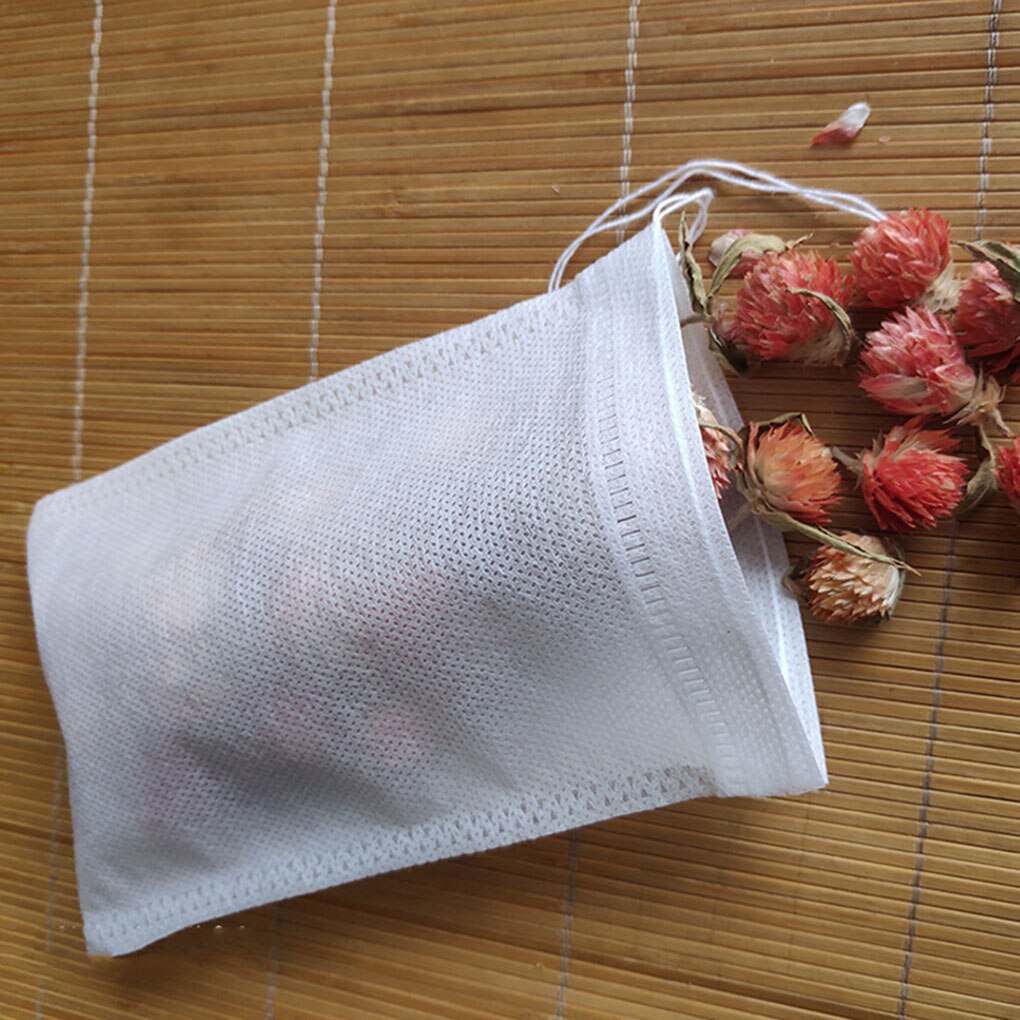 100pcs/set Tea Bag Empty Loose Tea Leaf Pouch Drawstring Fabric Herb Holder DIY Drink Filter Bag fabric tea bag empty tea bag