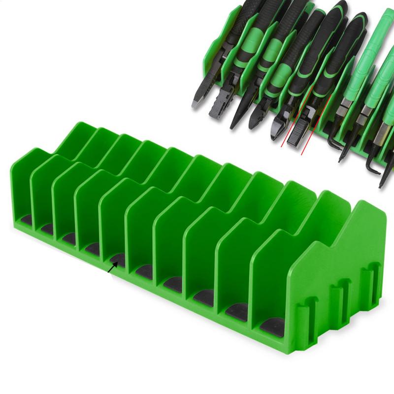 Organizador de almacenamiento de herramientas, alicates y llaves, soporte de herramientas con 10 ranuras, martillos, sistema de almacenamiento de herramientas de mano, estante Modular para caja de herramientas de almacenamiento de taller