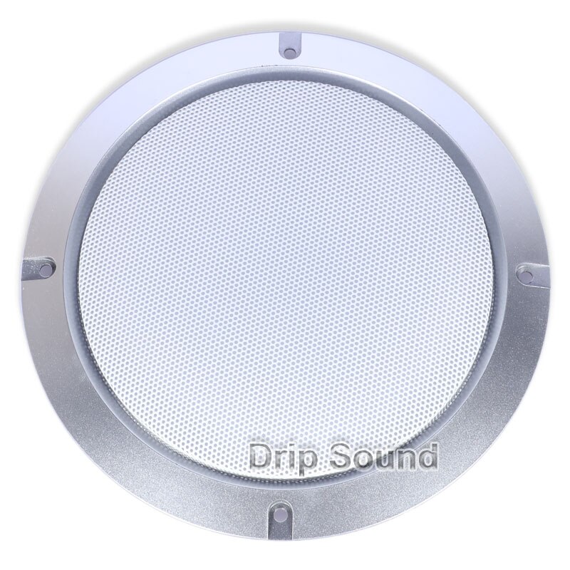 For 3"/4"/5"/6.5"/8"/10" Inch Audio Speaker Conversion Net Cover Decorative Circle Metal Mesh Grille Protection #Silver+White