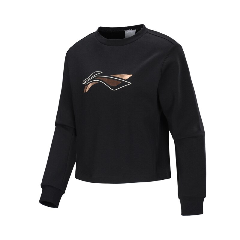 Li-ning kvinner trening po strikket topp vanlig passform glidelås 82% bomull 18% polyester fôr sportsgensere sweatshirts awdq 114 www 1079: Xl / Awdq 114-1h
