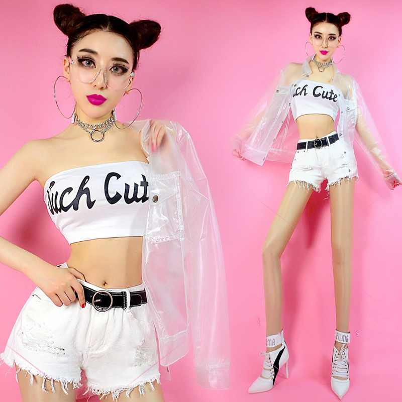 Trajes de Hip Hop para mujer, chaqueta transparente, ropa de Jazz para adultos, Ropa de baile callejero, puesta en escena moderna, Rave, DNV13091