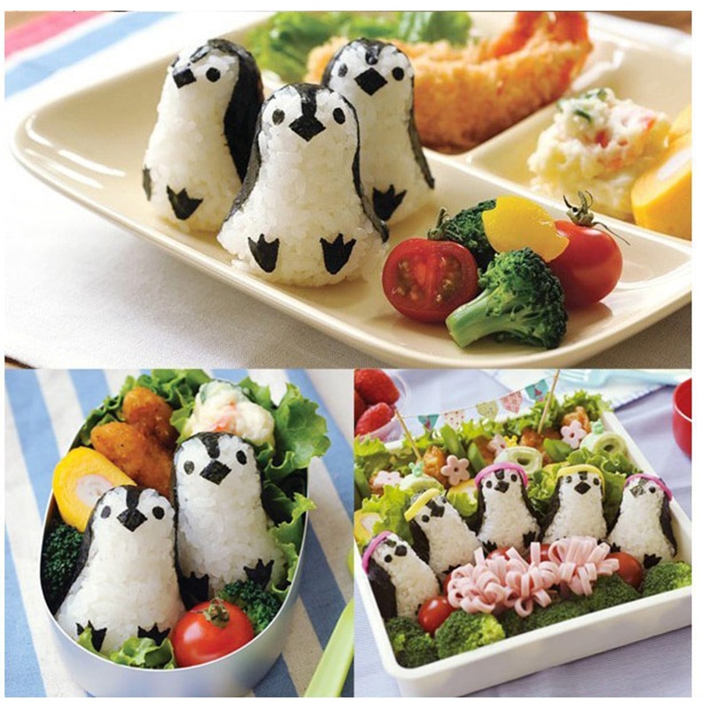 Forma di pinguino Stampo Palla di Riso Carino Sushi Muffa Della Muffa creatore Utensili Da Cucina Onigiri creatore impostato Bento Sandwich gadget Fai Da Te Pugno