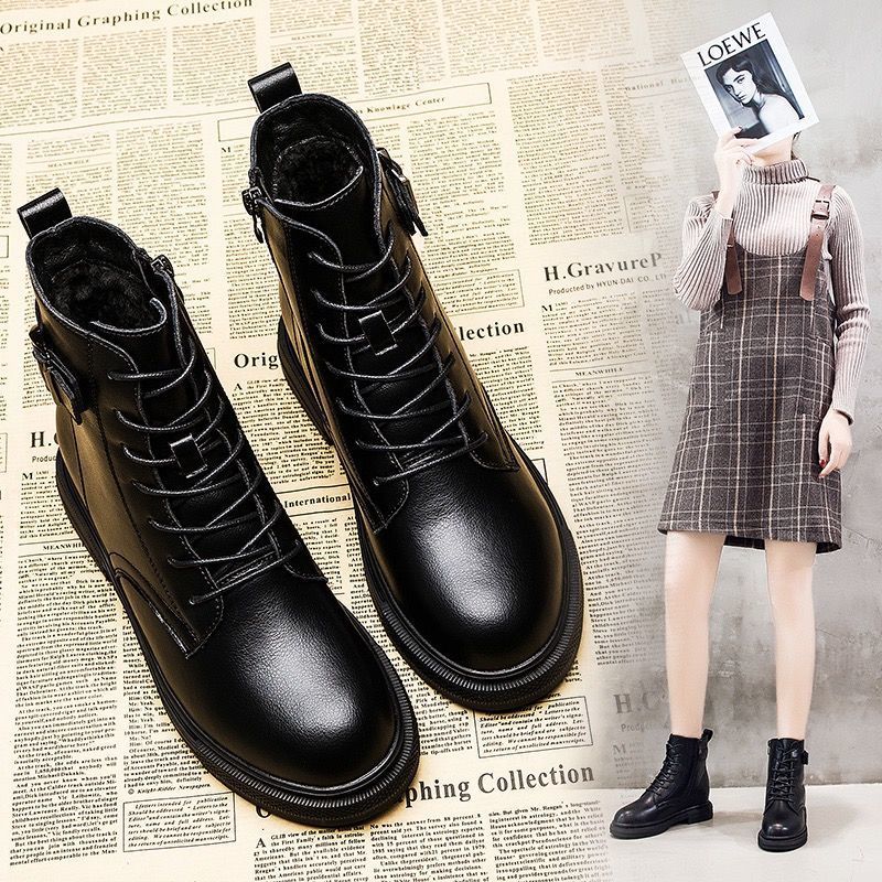Femmes poche botte dames bottines femme boucle sangle noir grosse semelle pochette bottines femme plate-forme chaussure C330