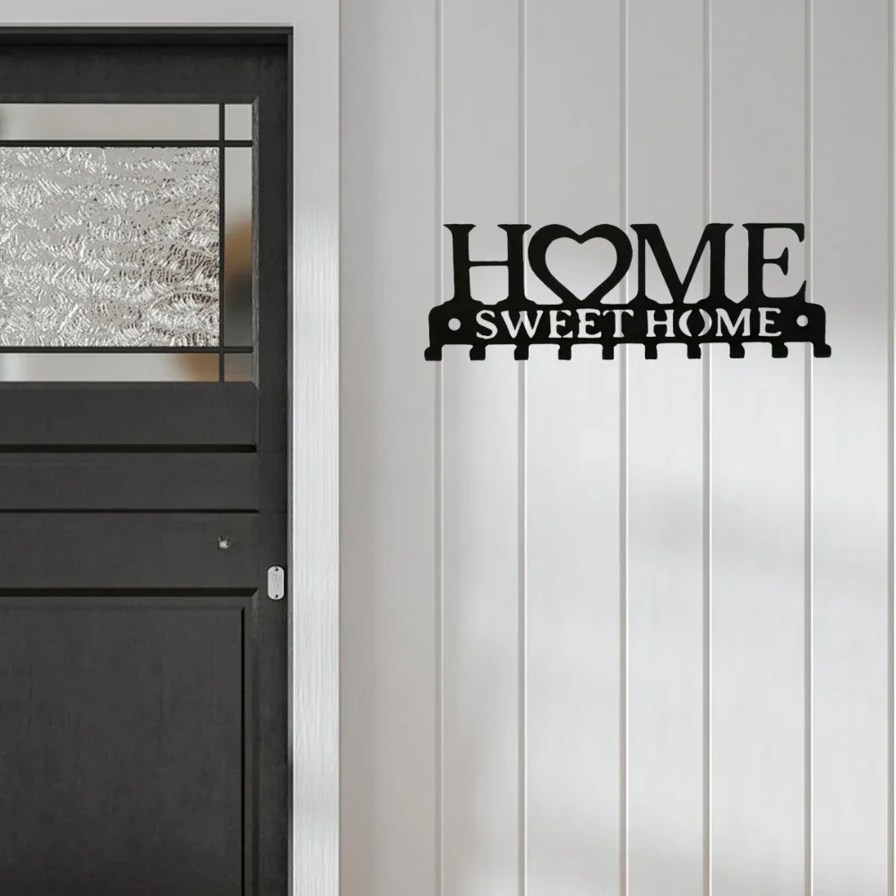 Stijlvolle 1-delige aan de muur gemonteerde Sweet Home-sleutelhouder: houd uw sleutels georganiseerd met deze creatieve voordeursleutelmuurhaak