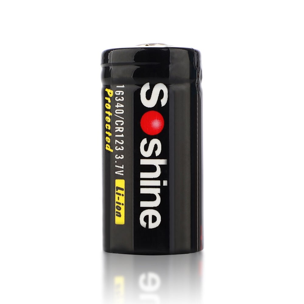 Soshine 700 mah 3.7v li-ion rcr 123 geschützte 16340 wiederaufladbare akkus mit batteriefach