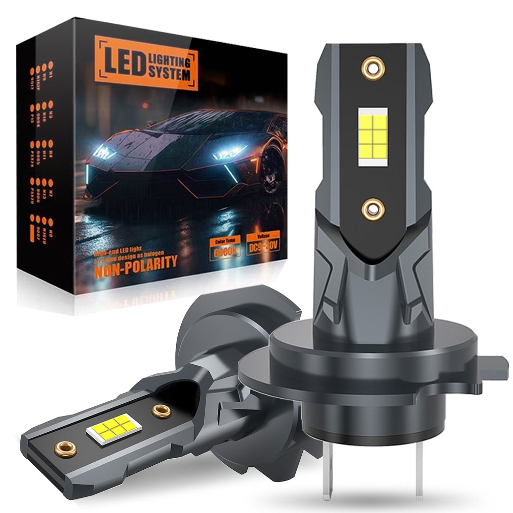 2 stücke 22000lm h7 led scheinwerfer lampe 12 stücke csp 3570 auto scheinwerfer auto mini canbus h7 led birne turbo licht 6500k 12v 110w