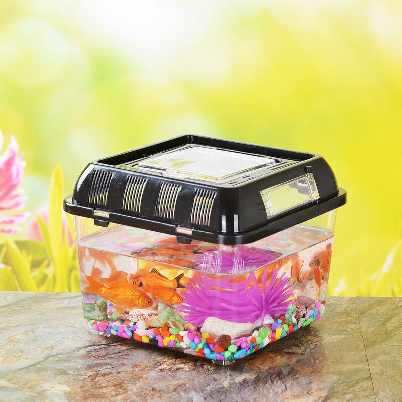 Portable Plastic Large And Medium Aquarium Fish Tank Goldfish Tank Closed Turtle Tank Pet Box Turtle Box Feeding Box Fish Box