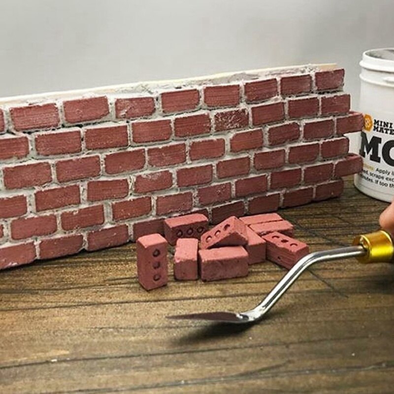 Onderwijs Klasse Muur Cement Speelgoed 32Pcs Mini Cement Sintel Bakstenen Bouwen Uw Eigen Kleine Muur Mini Rode Bakstenen rood