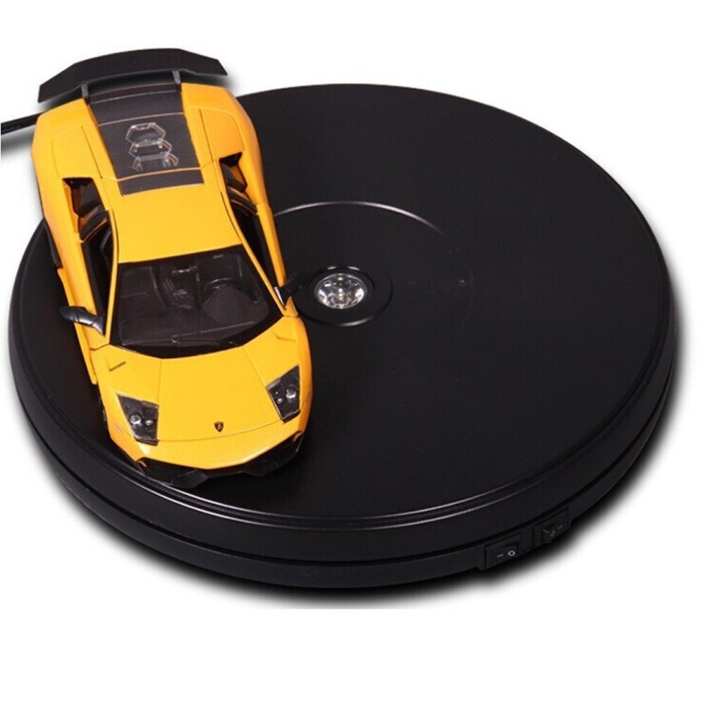 110V 10 Inches Black Led Light electric Rotating Turntable Display Stand (1pc Super Brightness White Led in the Middle Light Up)