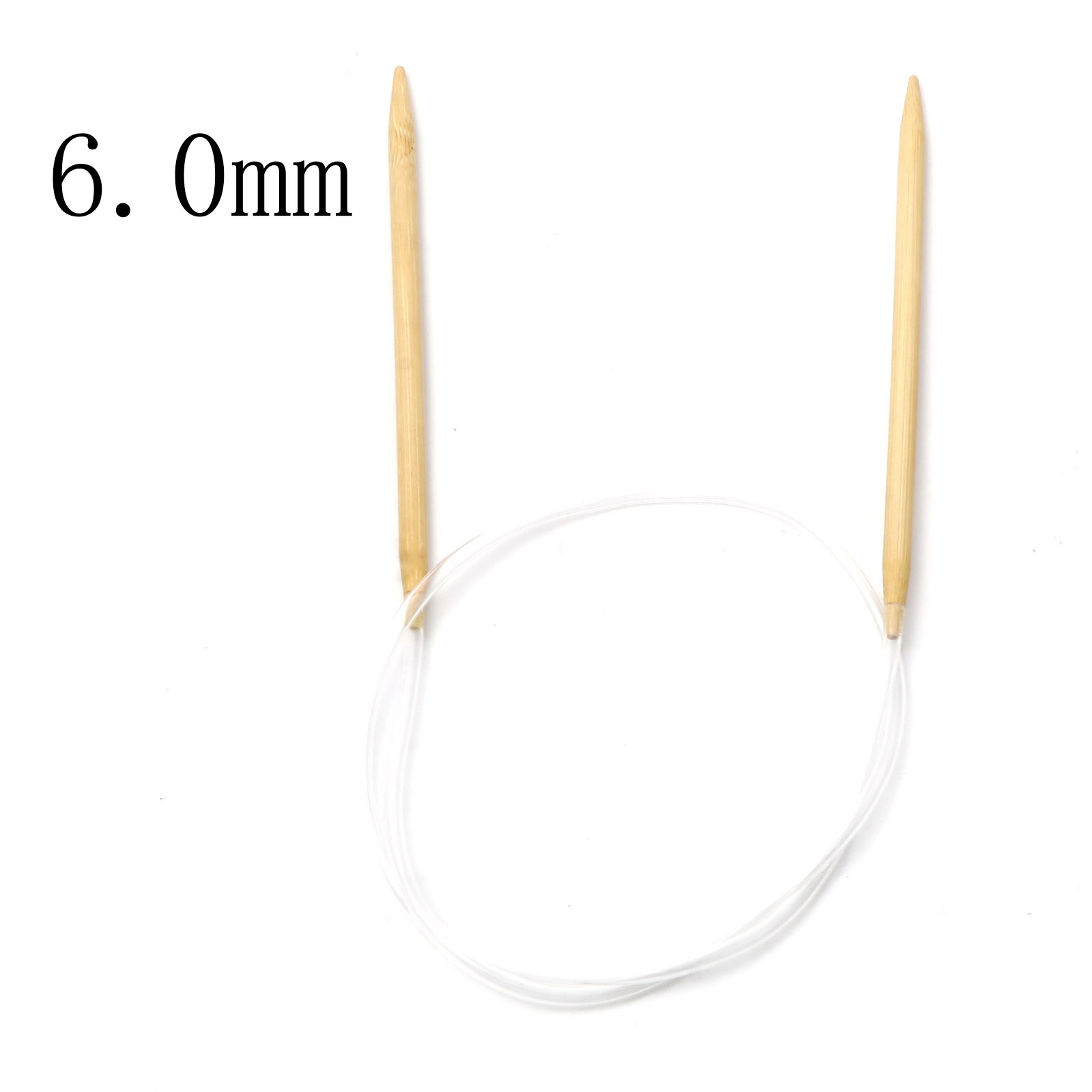 2mm-10mm Bamboo Plastic Circular Knitting Needles Beige Crochet Needles Pins Needle Craft Tools DIY Sewing Tools,80cm Long,1PC