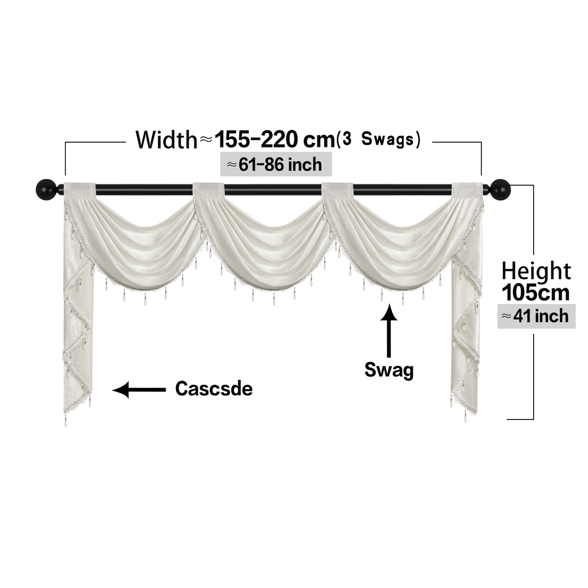 Rideau cantonnière de luxe européen, poche pour tringle, tissu en velours italien doux, tête de rideau de couleur unie pour salon et chambre à coucher, 1 pièce