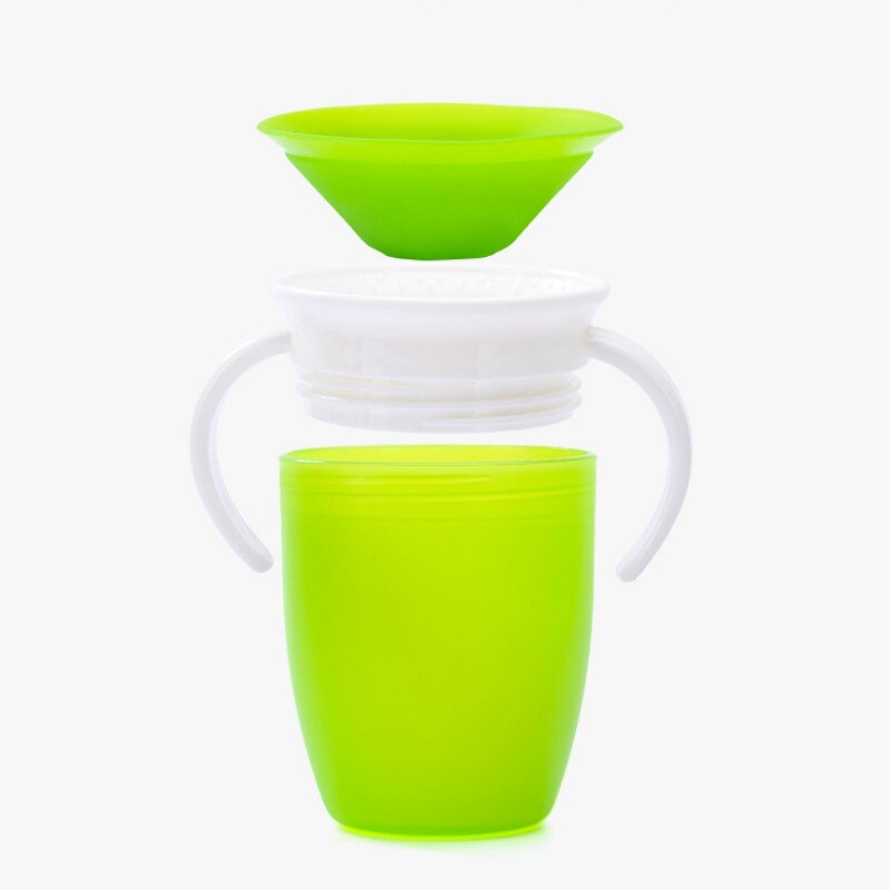 1PC 360 Degrees Can Be Rotated Baby Learning Drinking Cup With Double Handle Flip Lid LeakProof Child Water Cup Bottle 240ML