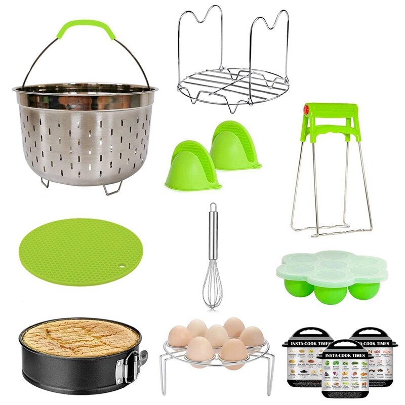 Pressure Cooker Accessories Set for 6Qt Includes Vegetable Steamer Basket, Springform Pan, Egg Steamer Rack: Default Title