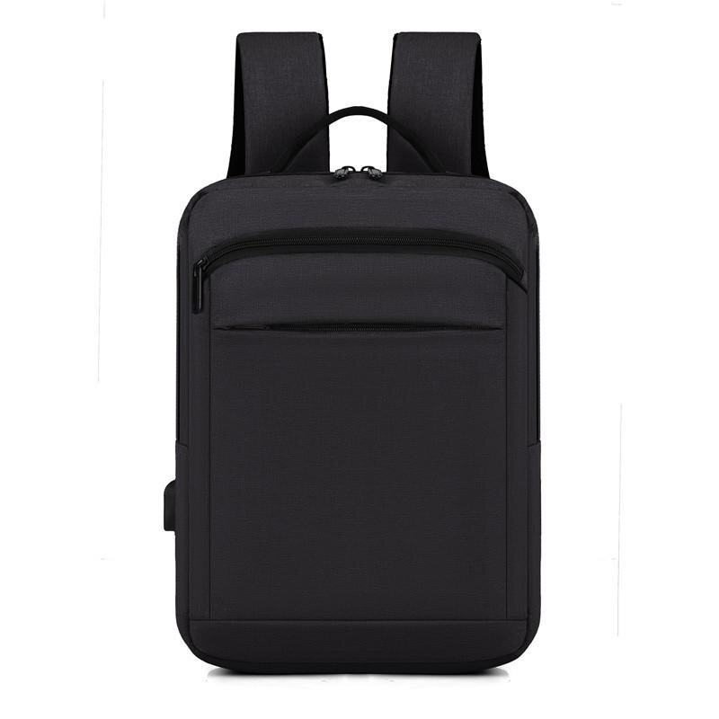 Mochila sencilla para ordenador portátil de 15,6 pulgadas para hombre, morral de negocios de ocio, mochilas escolares para chicos,: Black