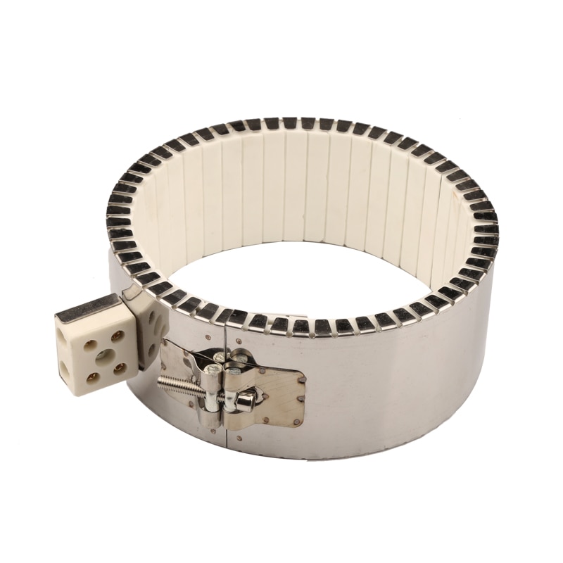 80x50mm/80x80mm/80x110mm White Ceramic Band Heater 220V Max Temperature 800 Celsius Degree Heating Enclosing for Batteries