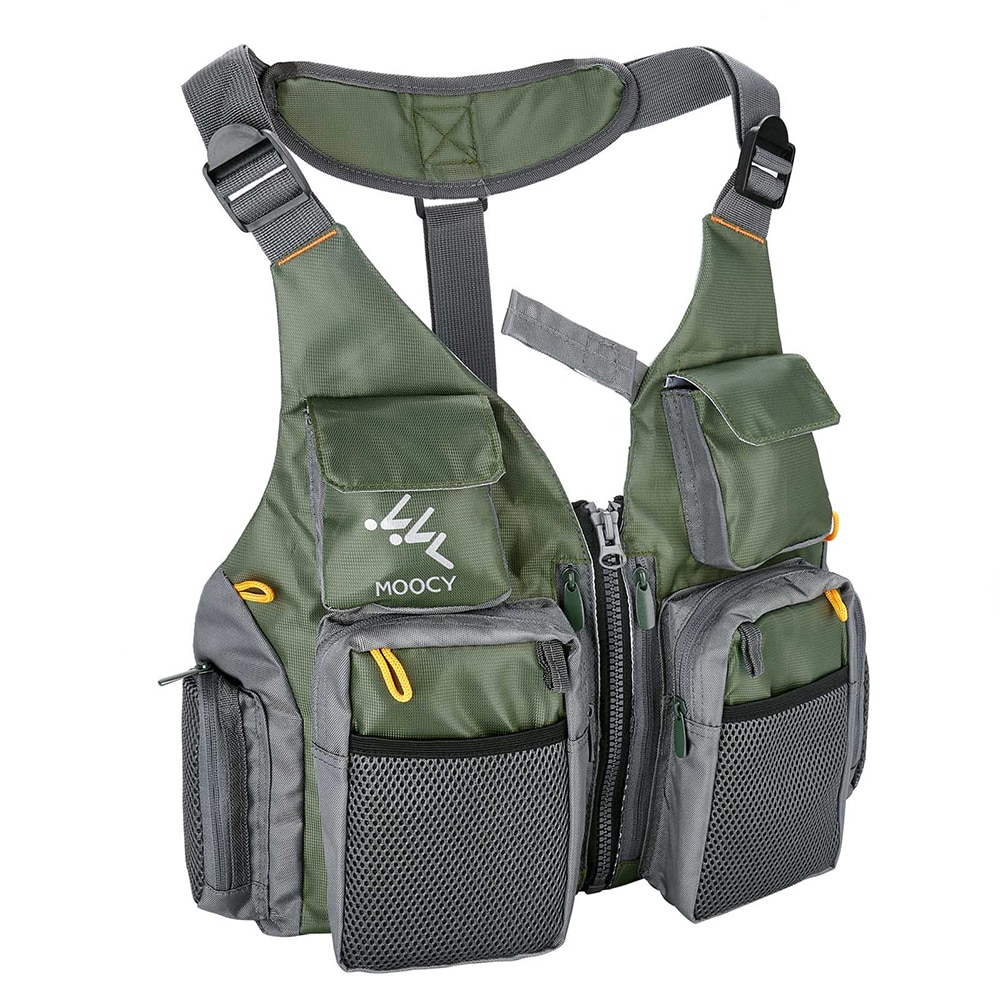 Women Men Mesh Boating Breathable Polyester Open Sides Sailing Kayak Fishing Vest Multi Pockets Outdoor Sports Adjustable