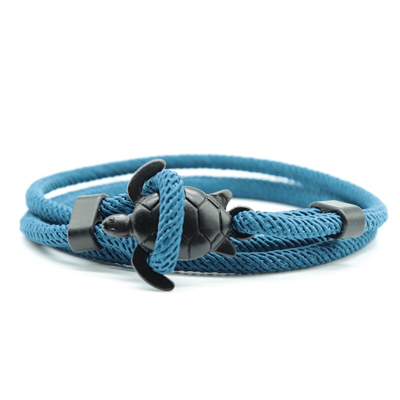 Noter novel skildpadde armbånd til mænd håndlavet flerlags justerbar snor kæde armbånd strand surfer smykker wrap braslet pulseira: Varm stempling