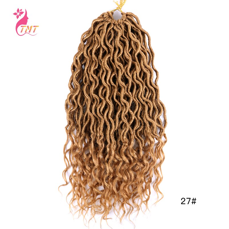 18" Faux Locs Curly Ends Crochet Hair Synthetic River Goddess Locs passion Twist Braiding Hair Extensions Faux Locs Curly Braids: 27