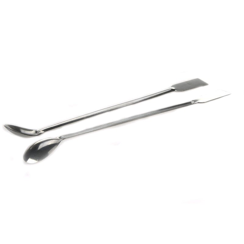 2Pcs 20cm Length Double End Reagent Stainless Steel Lab Sampling Spoon Spatula Tool