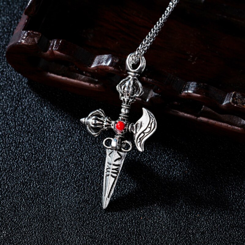 Collier Vajra avec pendentif mythe Oriental pour hommes, amulette, tibétain, bijoux de fête Punk de