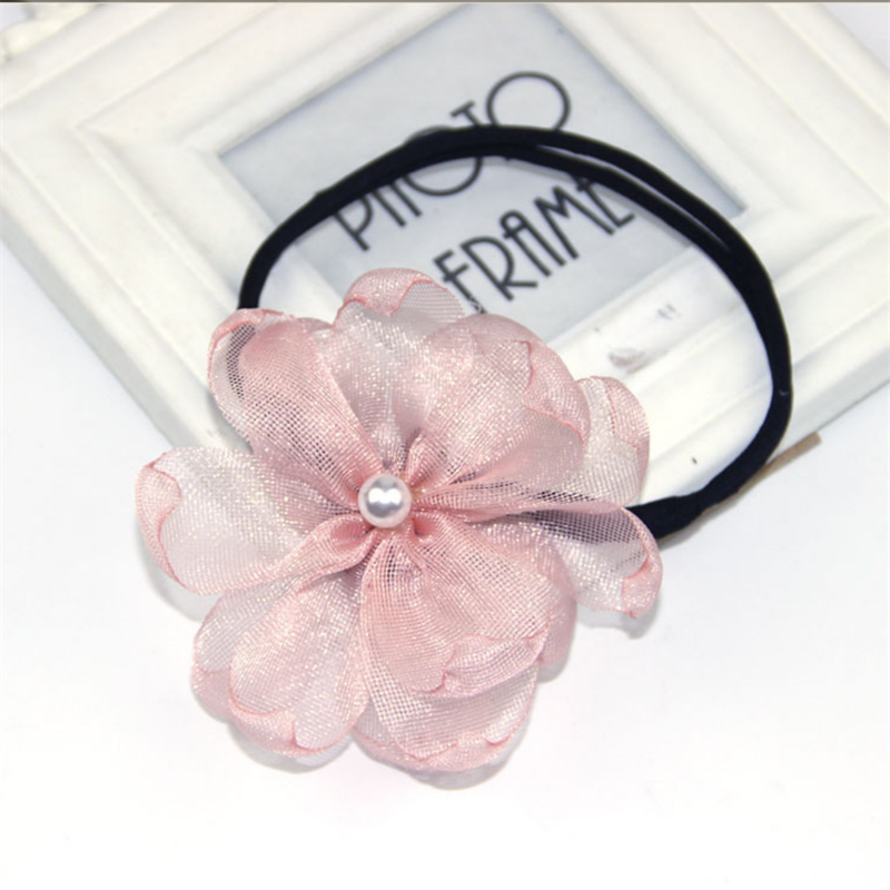 Women Easy Hair Bun Maker Floral crystal Donut Updo Hair Stick DIY Plate Hair Bendable Hairband Chignon Hair Accessories: RED COLOR