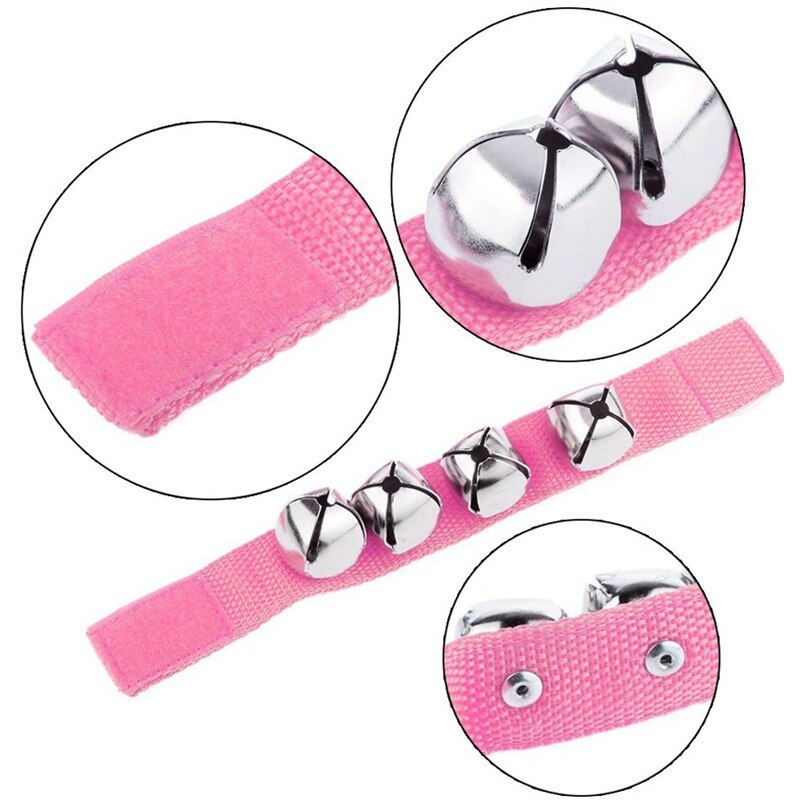 20 polsen met jingle bells muziek ritme speelgoed, willekeurige kleuren, schoolinstrumenten